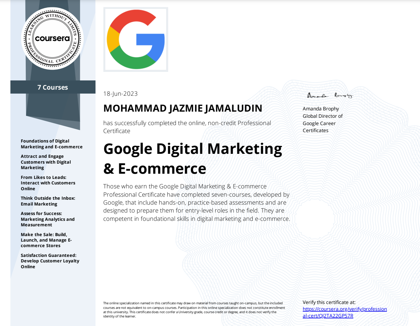Google Digital Marketing & E-commerce